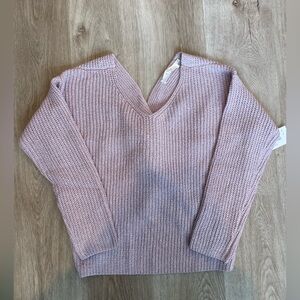 ASTR the Label V-Neck Knit Sweater with twist back - lavender